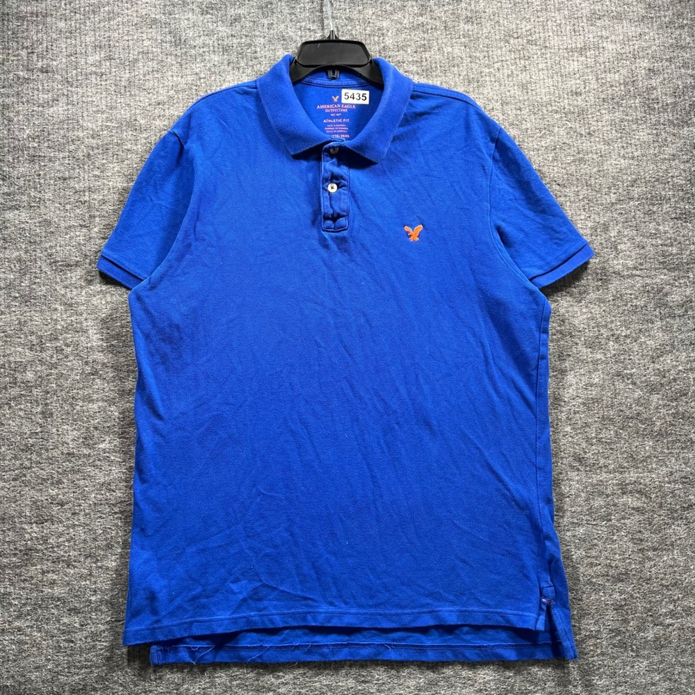 American Eagle Outfitters Mens XXL Royal Blue Athletic Fit Pique Polo Shirt